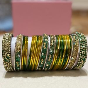 Yellow & Green Bangles (Pakistani/Indian Style)